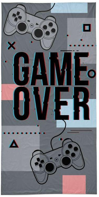 Osuška Game Over grey 70x140 cm