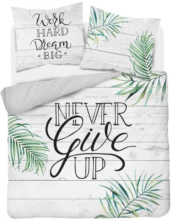 Francouzské povlečení Never Give Up 220x200, 2x 70x80 cm