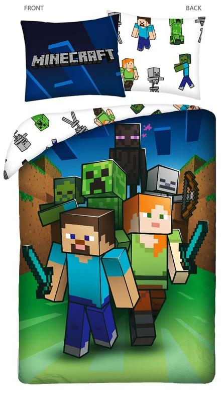 Povlečení Minecraft Attack 140x200, 70x90 cm