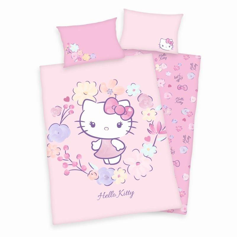 Povlečení do postýlky Hello Kitty květy 100x135, 40x60 cm