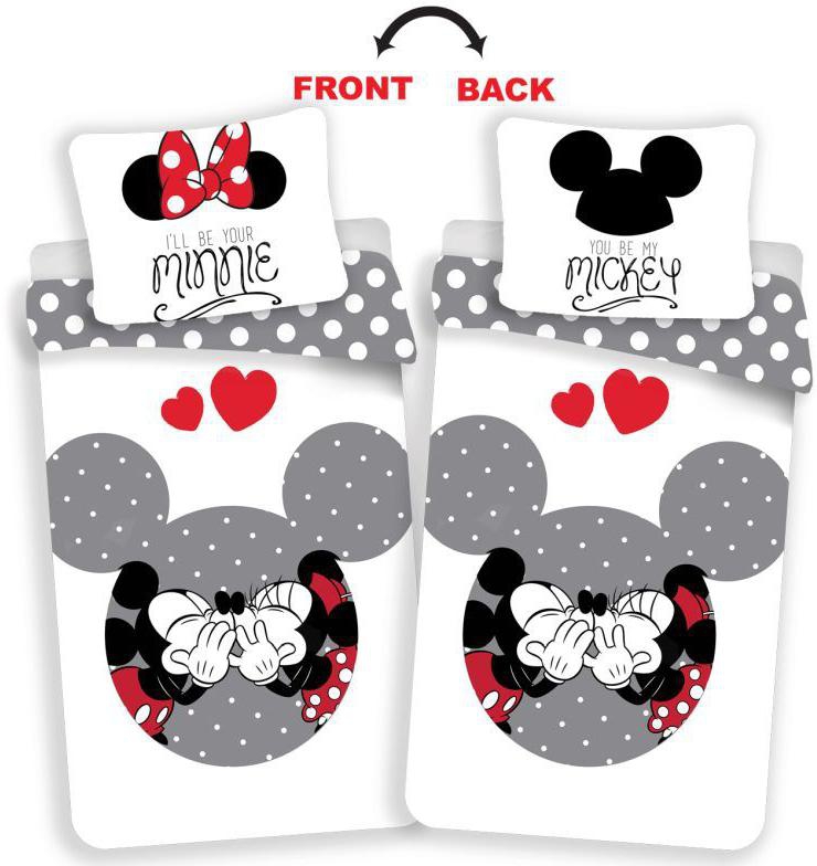 Povleceni Mickey A Minnie Love Grey 140x200 70x90 Cm Doprava Od
