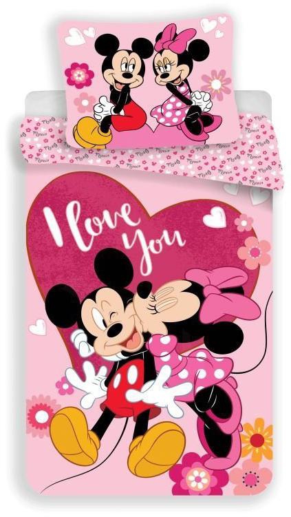 Povlečení Mickey a Minnie Kiss micro 140x200, 70x90 cm