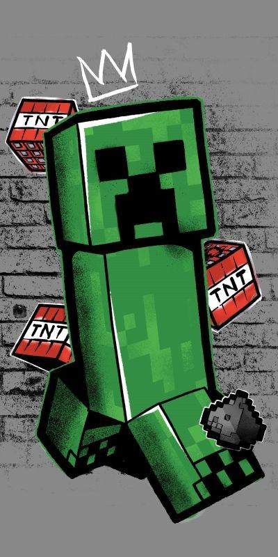 Osuška Minecraft Metro Art Creeper 70x140 cm