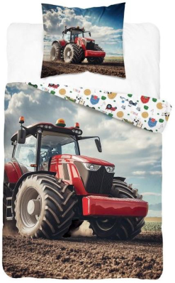 Povlečení Traktor red 140x200, 70x80 cm