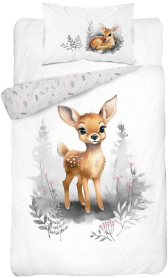 Bambusové povlečení do postýlky Koloušek šedá 100x135, 40x60 cm