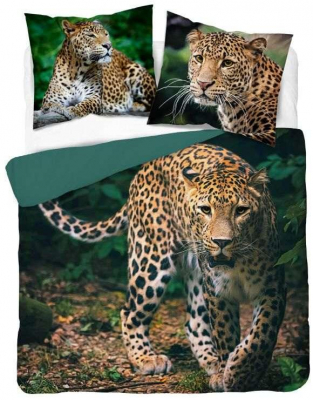 Francouzské povlečení Leopard natur 220x200, 2x 70x80 cm