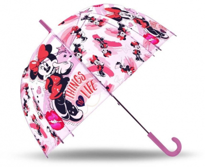 Vystřelovací průhledný deštník Minnie Life průměr 70 cm