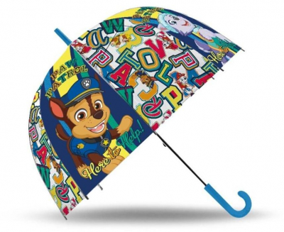 Vystřelovací průhledný deštník Tlapková Patrola Help POE, průměr 70 cm