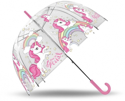 Průhledný deštník Jednorožec