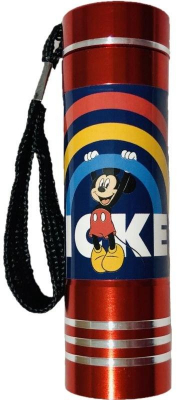 Dětská hliníková LED baterka Mickey red 9x2,5 cm