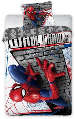 Povlečení Spiderman zeď 140x200, 70x90 cm
