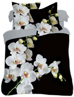 Francouzské povlečení Orchidej bílá 220x200, 2x70x80 cm