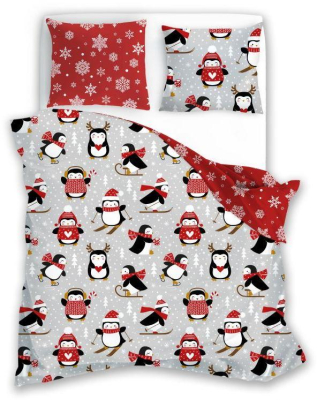 Francouzské povlečení 220x200 cm Tučňák