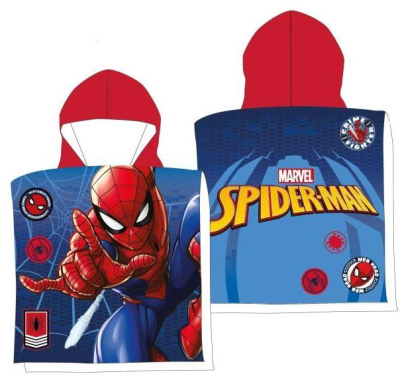 Pončo Spiderman blue micro 50x100