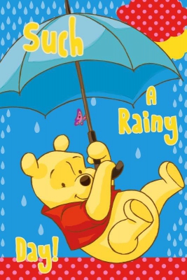 Dětský ručník Medvídek Pú s deštníkem 60x40 cm