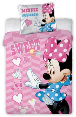 Povlečení do postýlky Minnie růžová 100x135, 40x60 cm