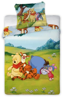 Povlečení do postýlky Medvídek Pú na louce 100x135, 40x60 cm