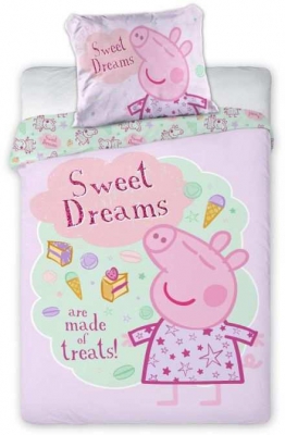 Povlečení do postýlky Peppa Pig pyžamo 100x135, 40x60 cm