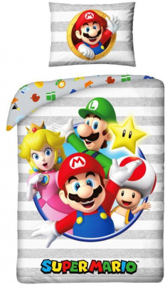 Dětské povlečení Super Mario stripe 140x200, 70x90 cm