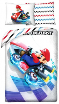 Povlečení Super Mario motokára 140x200, 70x90 cm