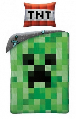 Povlečení Minecraft Creeper Face 140x200,70x90 cm