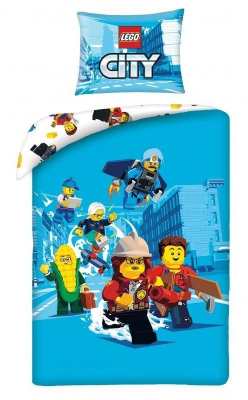 Povlečení Lego City blue 140x200, 70x90 cm
