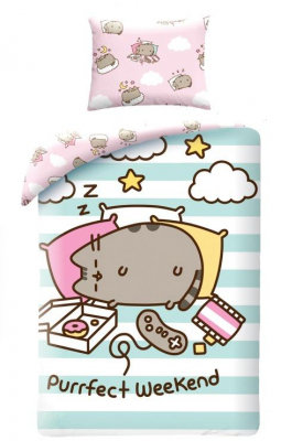 Povlečení Pusheen stripe 140x200, 70x90 cm