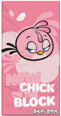 Osuška Angry Birds Stella růžová 70x140