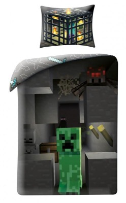 Povlečení Minecraft Creeper 140x200, 70x90 cm