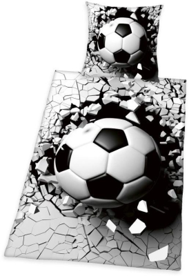 Povlečení 3D Efekt Fotbalový míč 140x200, 70x90 cm
