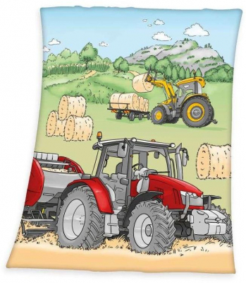 Fleece deka Traktor 130x160 cm