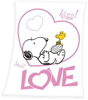 Fleece deka Snoopy Love 130x170 cm