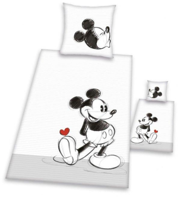 Povlečení Mickey Mouse 2013 černobílá 140x200 cm