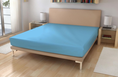 Nepropustné napínací jersey prostěradlo sv. modrá 90x200 cm