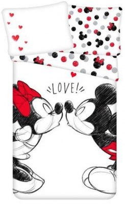 Povlečení Mickey a Minnie Love 140x200, 70x90 cm