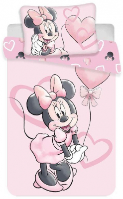 Povlečení do postýlky Minnie Pink Heart 100x135, 40x60 cm