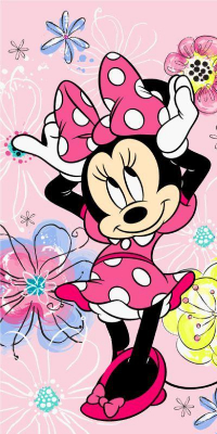 Osuška Minnie pink bow 70x140 cm