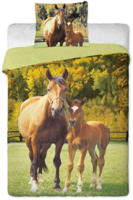 st_20511_jerry_fabrics_povleceni_kone_zelene_bavlna_140x200_70x90_cm