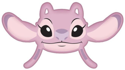 Tvarovaný mikroplyšový polštářek Lilo and Stitch Angel Pink 41x31 cm