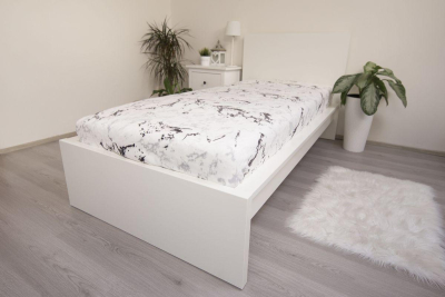 Prostěradlo mikroplyš Mramor bílý 90x200 cm
