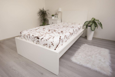 Prostěradlo mikroplyš Mramor hnědý 90x200 cm